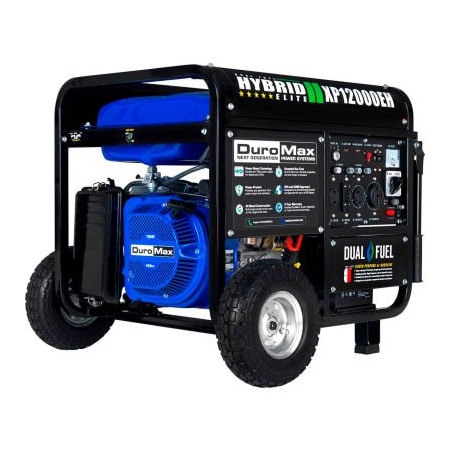 Imperial Industrial Supply DuroMax 12,000 Watt Hybrid Portable Generator Dual Fuel Electric Start 120/240V XP12000EH